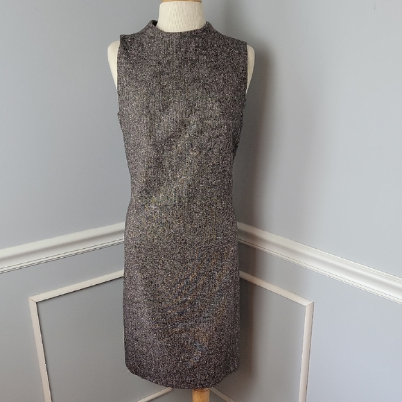 Apostrophe Dresses & Skirts - APOSTROPHE Brown Tweed Wool Blend Lined Preppy Business Midi Sheath Dress 14
